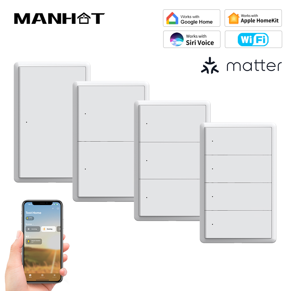 Diy Home Electronics - Interruptor Inteligente WiFi MANHOT Homekit, Sin