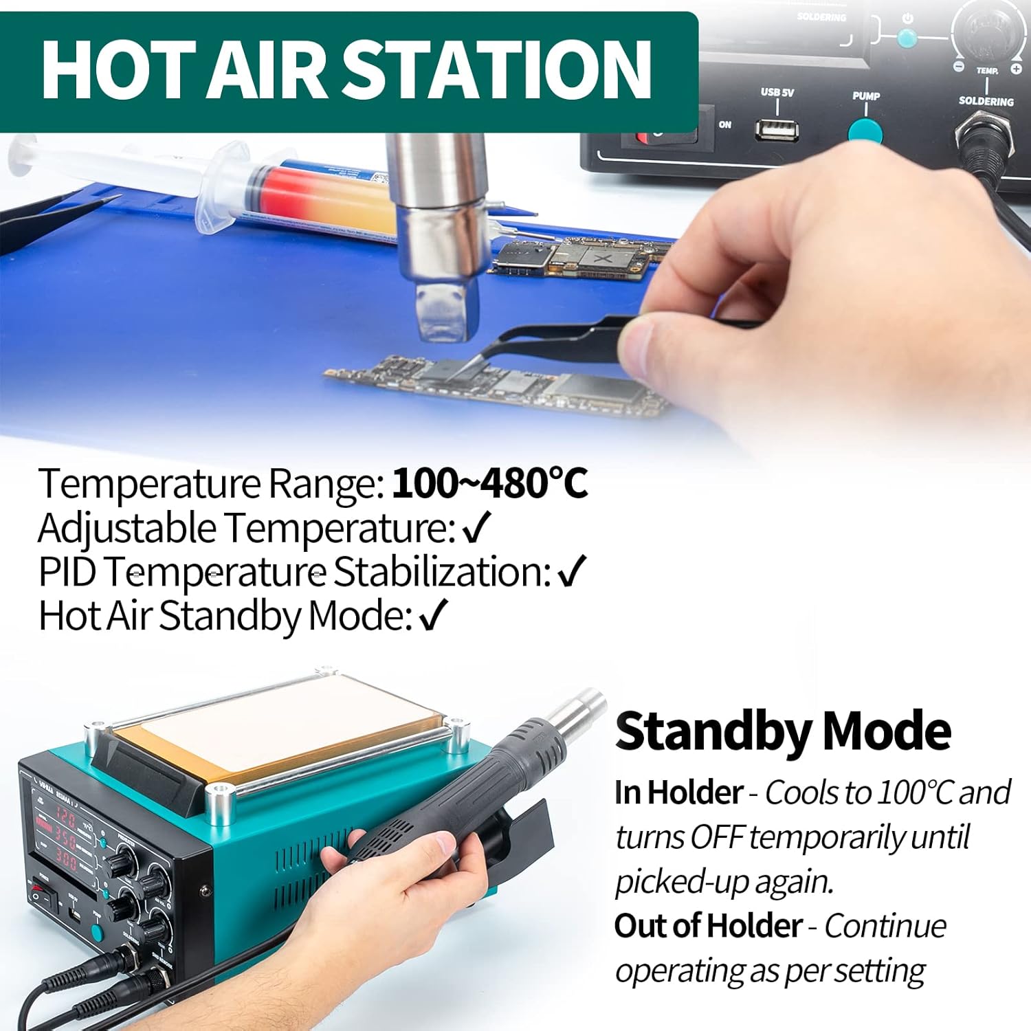 YIHUA 853AAA-I Versión Básica  - Hot Air Rework Station reseña y precio